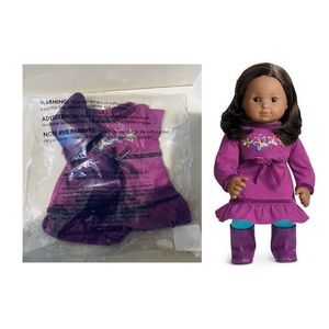 American Girl Bitty Baby Twins Doll New Purple Butterfly Dress & Boots
